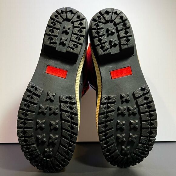 Womens KHOMBU Telluride Red Faux Fur Winter Duck Boots / Size 8M - Picture 9 of 11